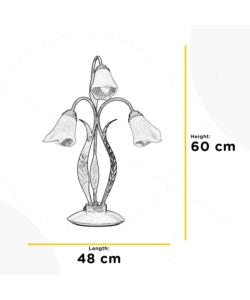 LAMPADA DA TAVOLO 3 LUCI ONLI "ALGA" BRONZO E14